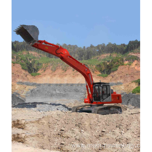 Hydraulic excavator powered by electromotor